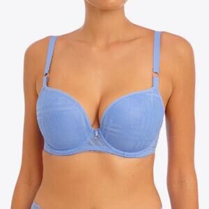 NWT Freya Fatale plunge light blue lace underwire bra